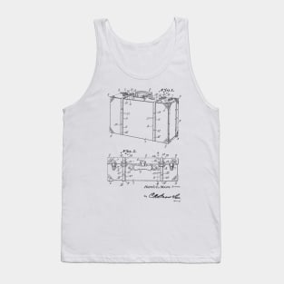 Suitcase Vintage Patent Hand Drawing Tank Top